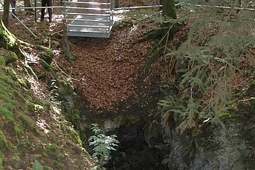 Alter Förderschacht des Eisenersbergwerkes Grubschwart in der Fränkischen Alb